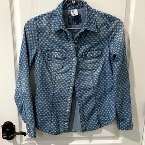 H&M Denim Blue Snap Down Shirt
